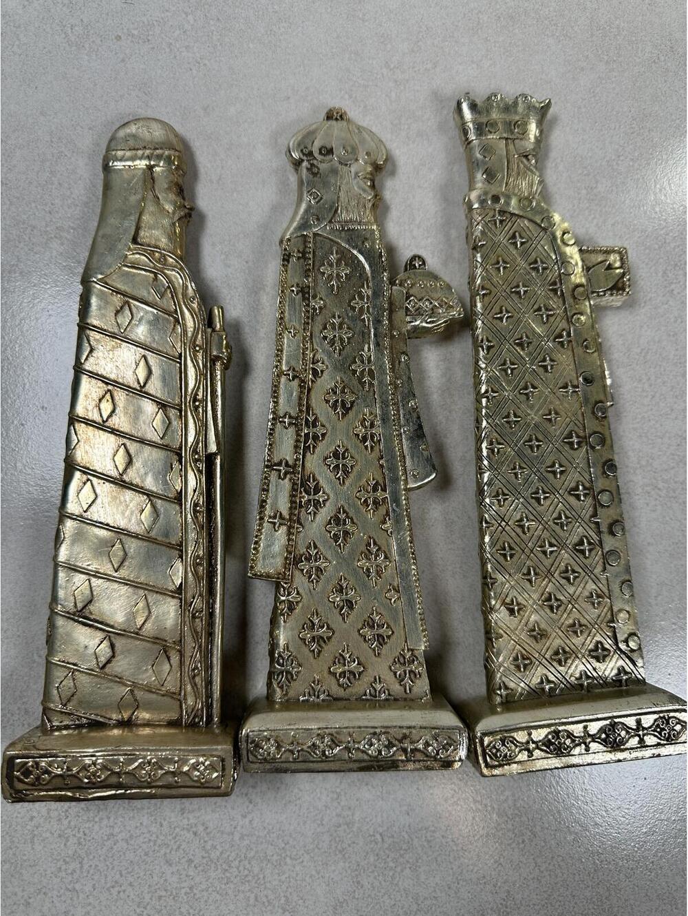 VTG Nativity Scene Figurines Set Of 6 Gold Tone Christmas Decor Crèche - Picture 6 of 9